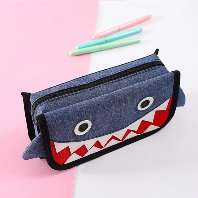 Pencil Case Shark Pencil Bags Large Capacity Pen Case Oxford Cloth Trousse  Scolaire Kawaii Stationery Pencil