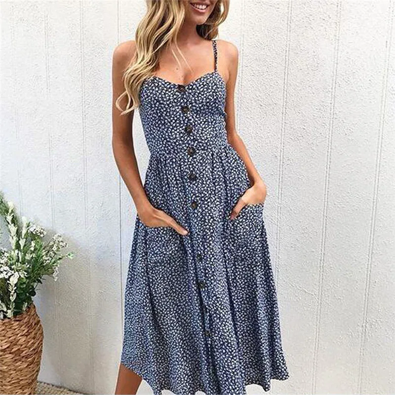 Women Sexy Printing Buttons Off Shoulder Sleeveless Dress Princess Dress Female Street Plus Size Dress Vestidos Fashion Dresses