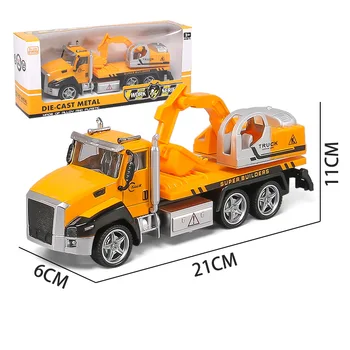 

Children Pull Back Toy Alloy Engineering Car Model Simulation Sound Light Mining Mixer Sanitation City Service Truck Car Gift