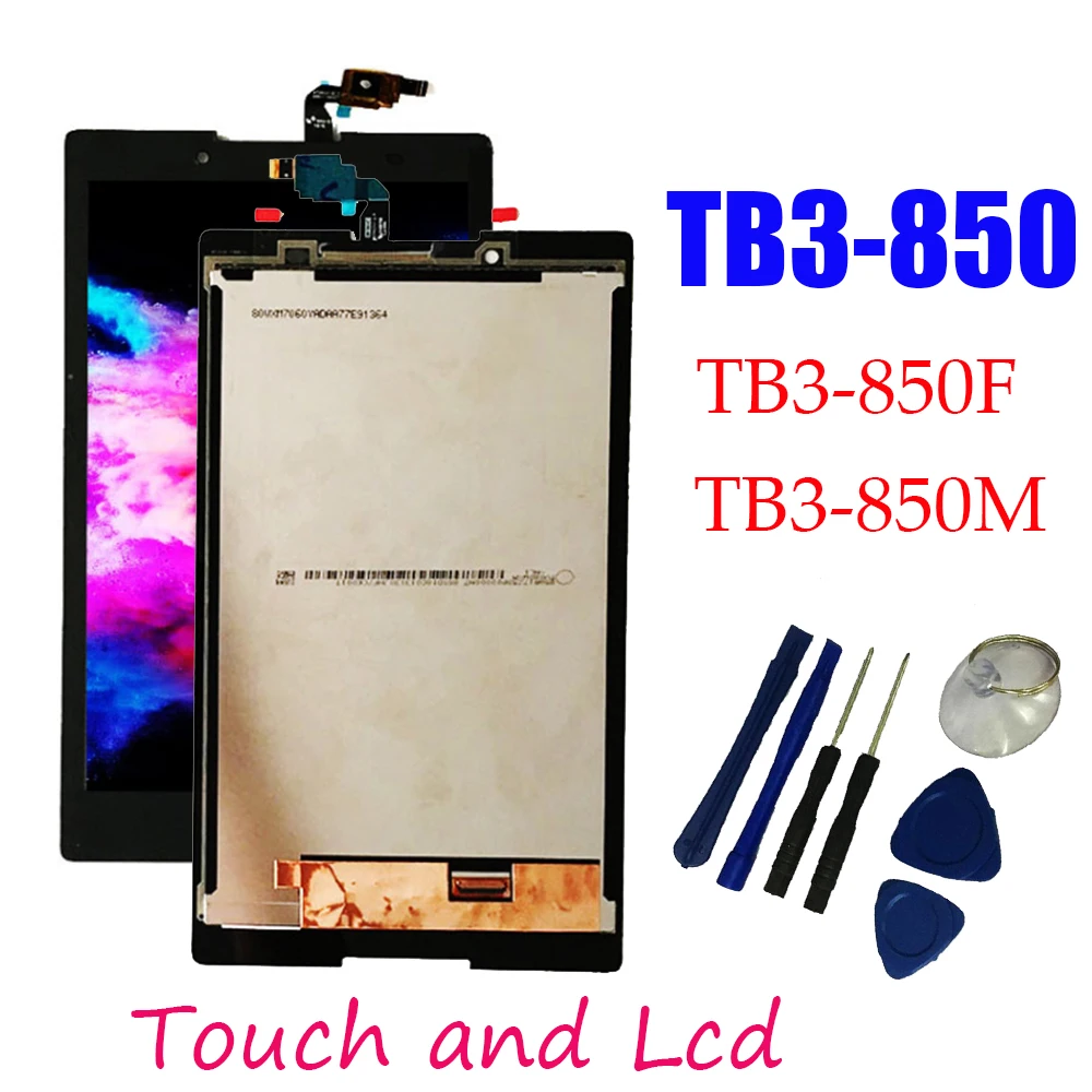 Negro pantalla táctil de alta calidad de cristal digitalizador + pantalla LCD de 8 pulgadas Lenovo TB3-850F tb3-850 tb3-850F tb3-850M + herramientas