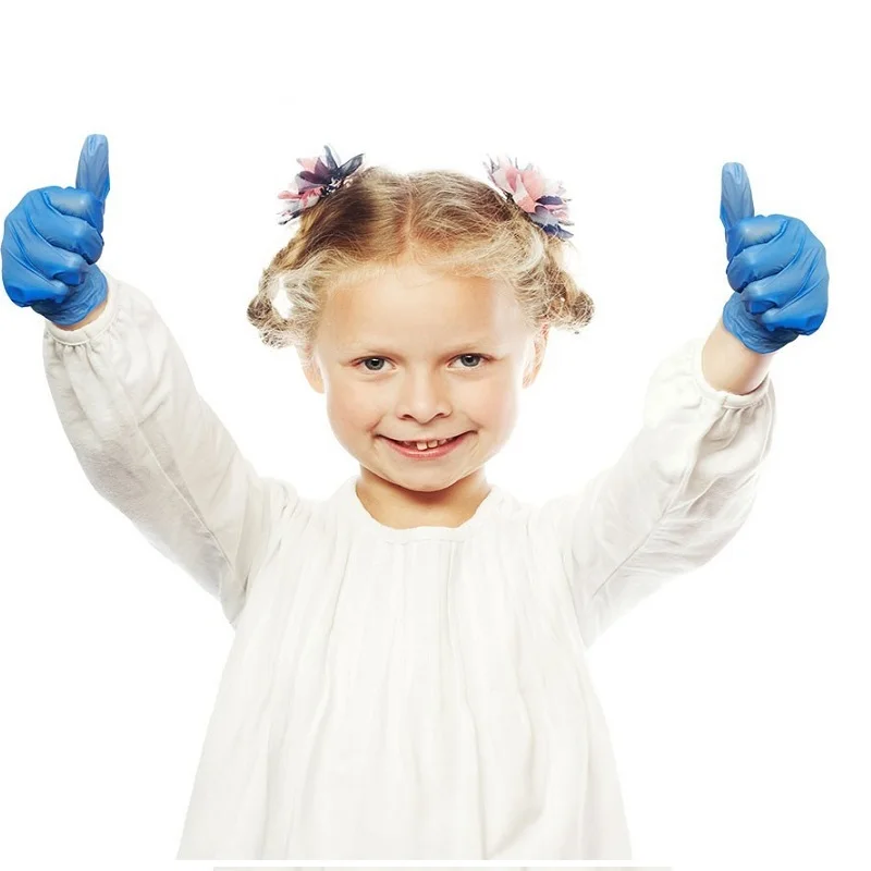 100/20pcs Disposable Children Gloves Nitrile Latex for Kids Home Cleaning