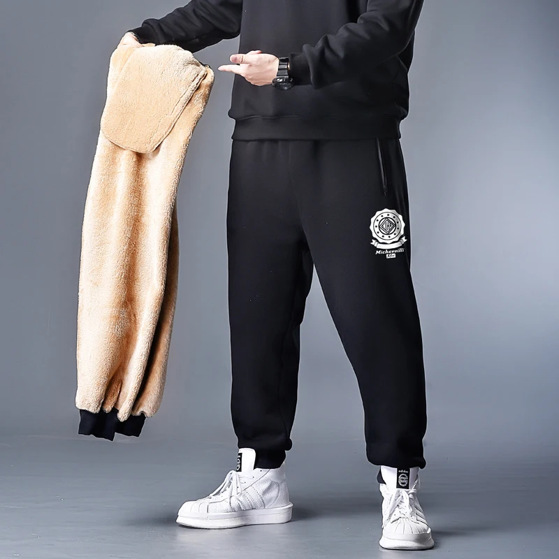 

2020 Mens Warm Sweatpants Cotton XXXXL 5XL 6XL 7XL Thick Pants Winter Oversized Joggers Men Clothing Streetwear