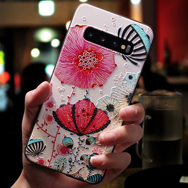 Силиконовый 3D рельефный чехол для Samsung Galaxy Note 10 S10 Plus S9 S8 M10 M20 M30 A20 A30 A40 A50 A70 с