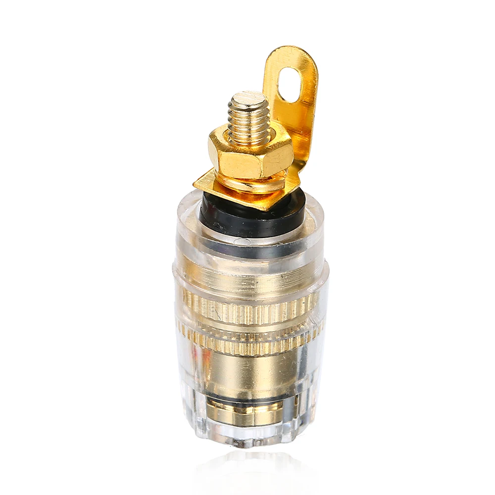 

4mm Gold Plated Banana Plug Pin Socket Connector Terminal Binding Post for Amplifier Loudspeaker 10Pcs (Red+Black)