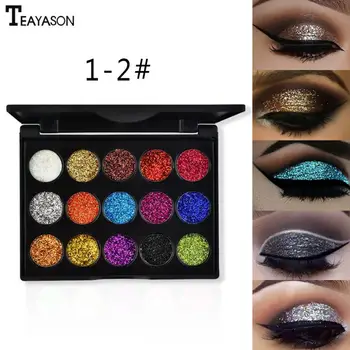 

Hot 15 Colors Sequins Pearl Eyeshadow Pearl Diamond Eye Shadow Waterproof Non-fading Eye Shadow Powder Eye Cosmetics TSLM2
