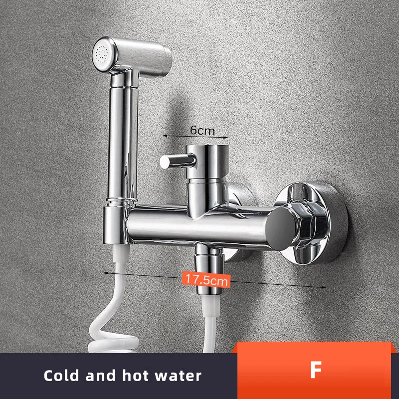 F Black Toilet Portable Bidet Shower head Handheld Bidet sprayer set With 150mm distance Hot and Cold Water Mixer valve faucet - Цвет: F