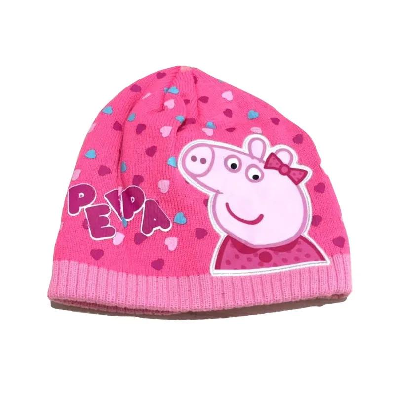 Peppa Pig Peggy трикотажный зимний шарф перчатки вязаная шапка из трех частей модный Джокер ребенок день рождения Рождественский подарок