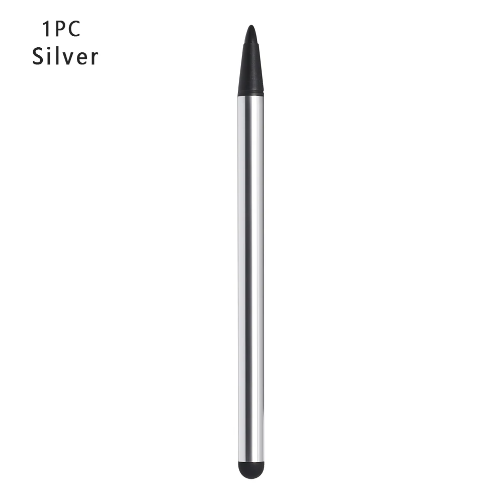 1PC Silver Высокая точность 2 в 1 емкостная ручка сенсорный экран карандаш-стилус Таблетки карандаш для планшета iPad сотовый телефон samsung PC Аксессуары - Цвета: 1PC Silver