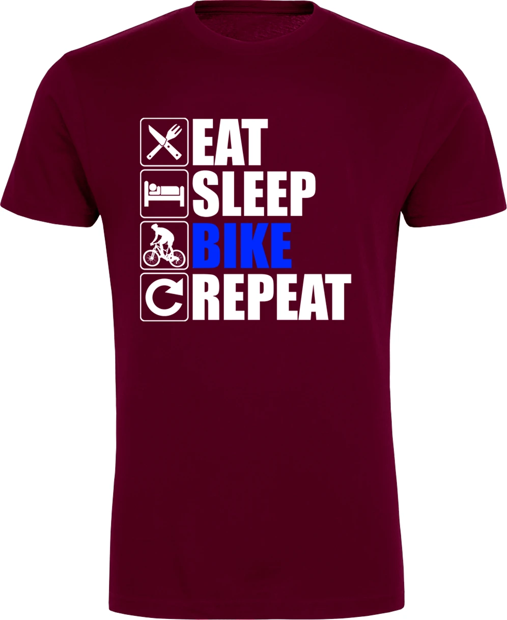 Eat Sleep Bike Repeat Футболка-подарок на день рождения летняя забавная футболка для