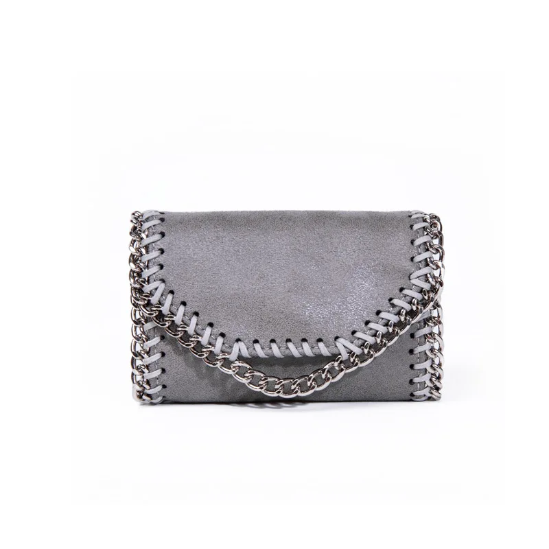 

Mini Coin Purse PVC Leather Small Coin Pouch Women Cute Wallet Handmade Weaving Chain Purse For Girls Leather Key Pouch Black