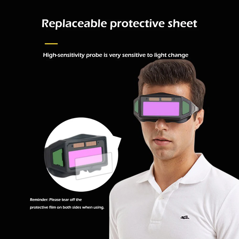 

New Welding Protective Glasses Automatic Dimming Argon Arc Welding Secondary Protective Antisnap Welding Eye Protection Tool