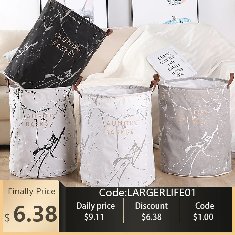 Laundry Basket Canvas Waterproof Organizer Basket Large Capacity