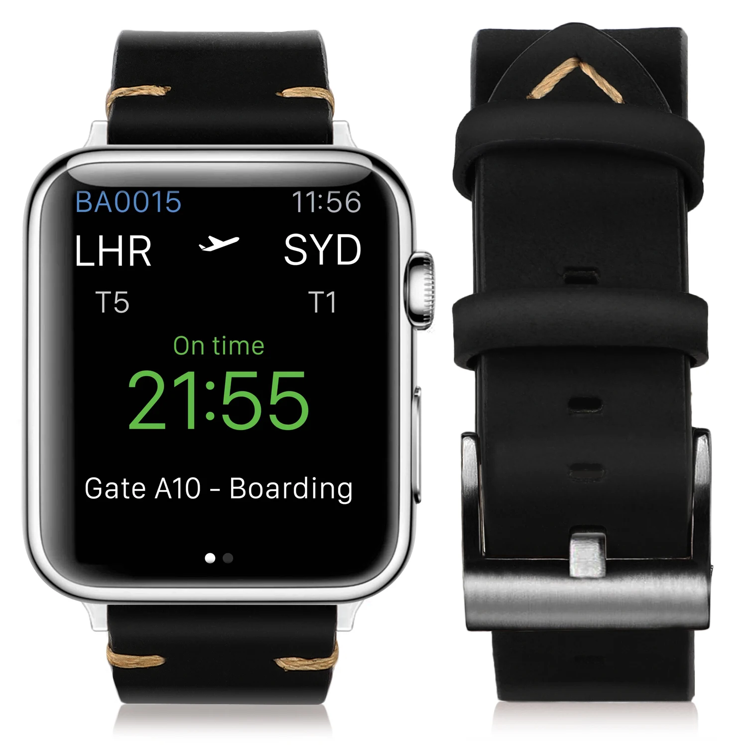 Черный кожаный ремешок для наручных часов Apple Watch версии 4/3/2/1 38 мм 42 качество кожи