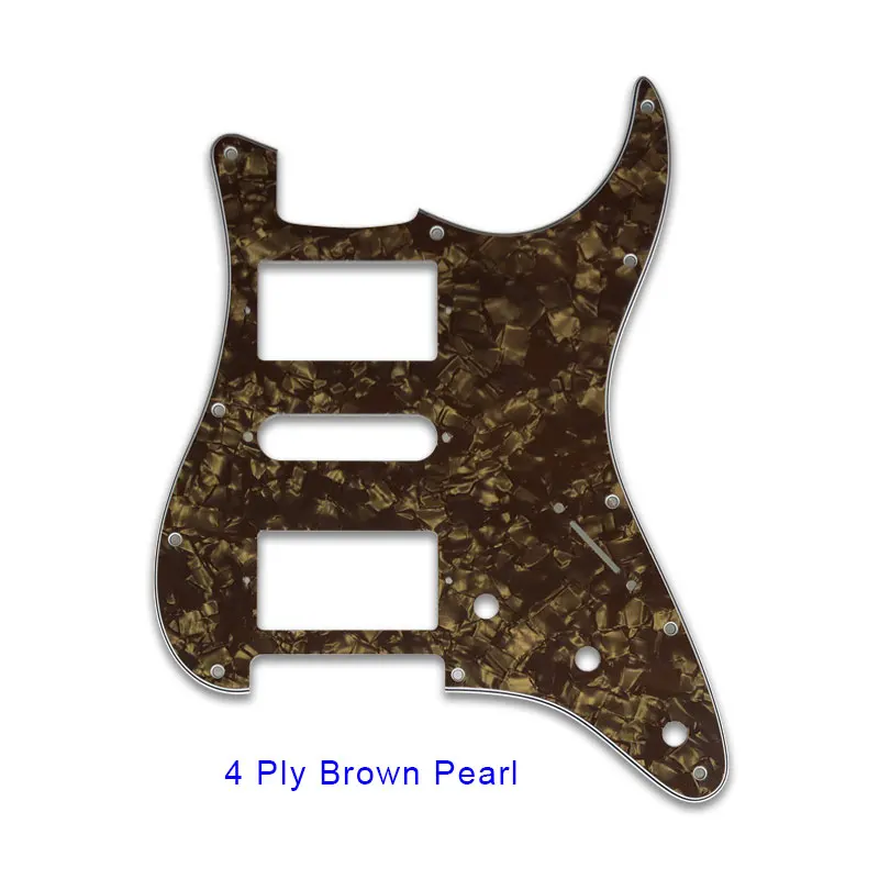 Pleroo гитарные части-для США 72' 11 монтажное винтовое отверстие Стандартный St Hsh PAF хамбакер Страт гитара накладка много цветов - Цвет: 4 Ply Brown pearl
