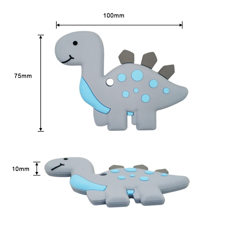 Безопасные Прорезыватели для малышей без бисфенола, милые животные, динозавры, для младенцев, сделай сам, кольцо, Прорезыватель для зубов, детские силиконовые жевательные подвески, детские игрушки для прорезывания зубов