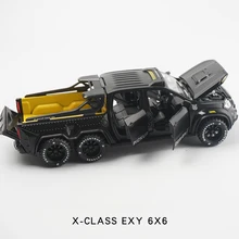 Simulação de liga carro modle benzxclass exy 6x6 captador 1/28 metal brinquedo carro som luz puxar para trás modelo brinquedos para meninos luz brinquedos