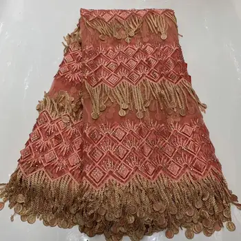 

African Lace Fabric 2019 French luxury lace fabric 3d Embroidered Nigerian Lace Fabric With tissu africain guipure For Wedding