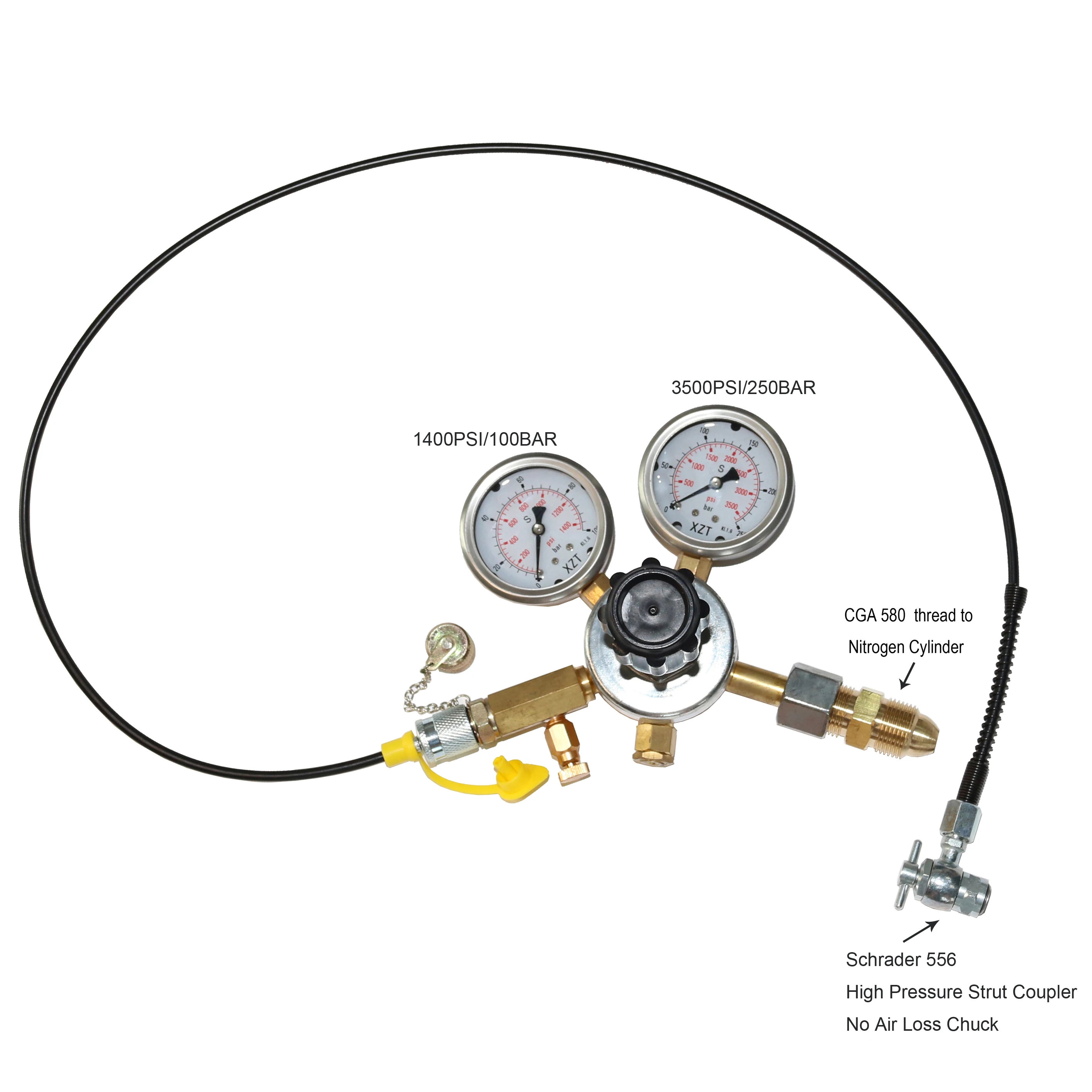 S3 Nitrogen Regulator Air Chuck Schrader Shock Fill Tool No Air Loss