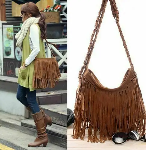 Женские сумки через плечо сумка замшевая мессенджер с бахромой Bolso Mujer /BL1|Сумки