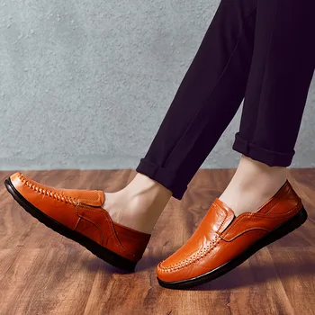 

Casual Shoes Men Shoes Men Genuine Leather Casual Black Brown Slip-on Driver Moccassins Chaussures