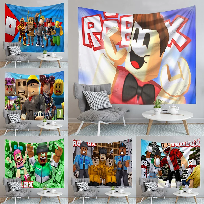 Tapiz De Manta De Fondo De Roblox Tapiz De Juego Colgadores De Pared Anime De Navidad Para Ninos Decoracion De Fondo De Fiesta De Cumpleanos Figuras De Juguete Y Accion Aliexpress