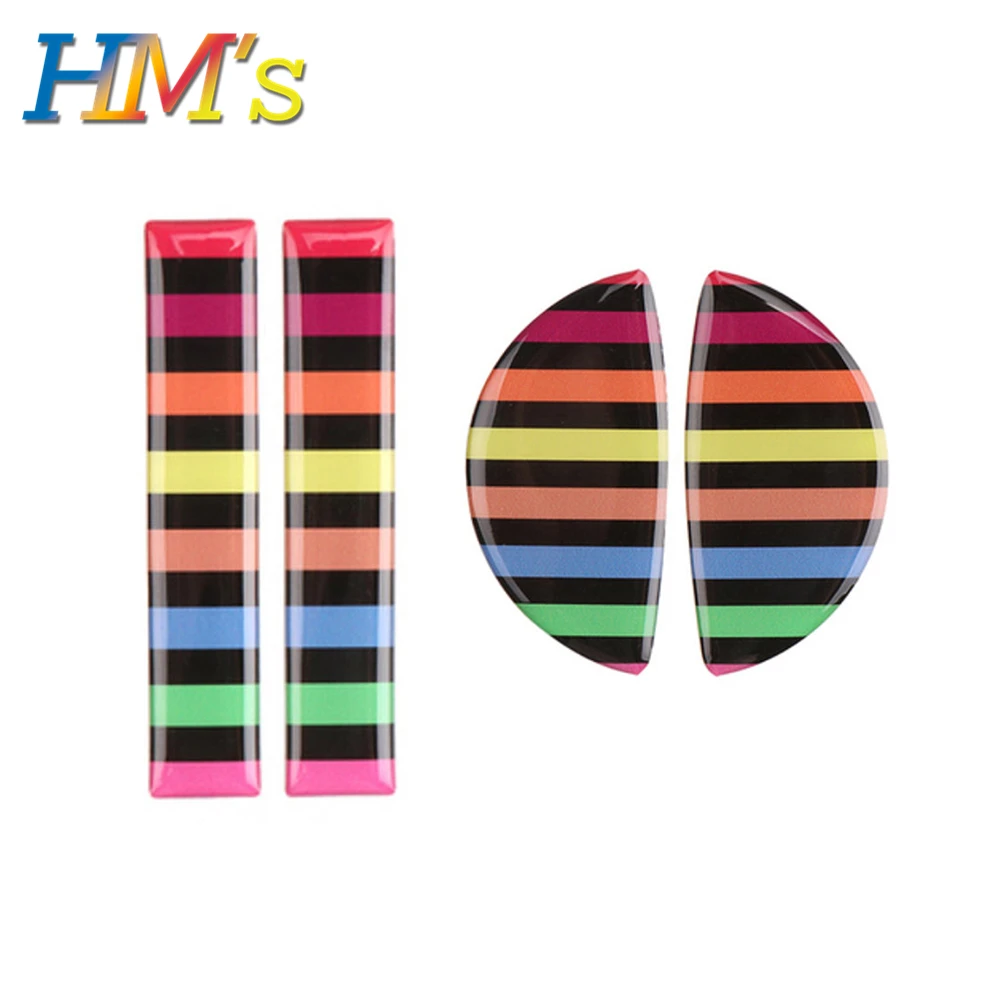 For Mini Clubman F54 Car Front Rear Door Handle Stickers for Mini Countryman F60 Anti Scratching Sticker for Mini Cooper F56 F55 - Название цвета: Rainbow