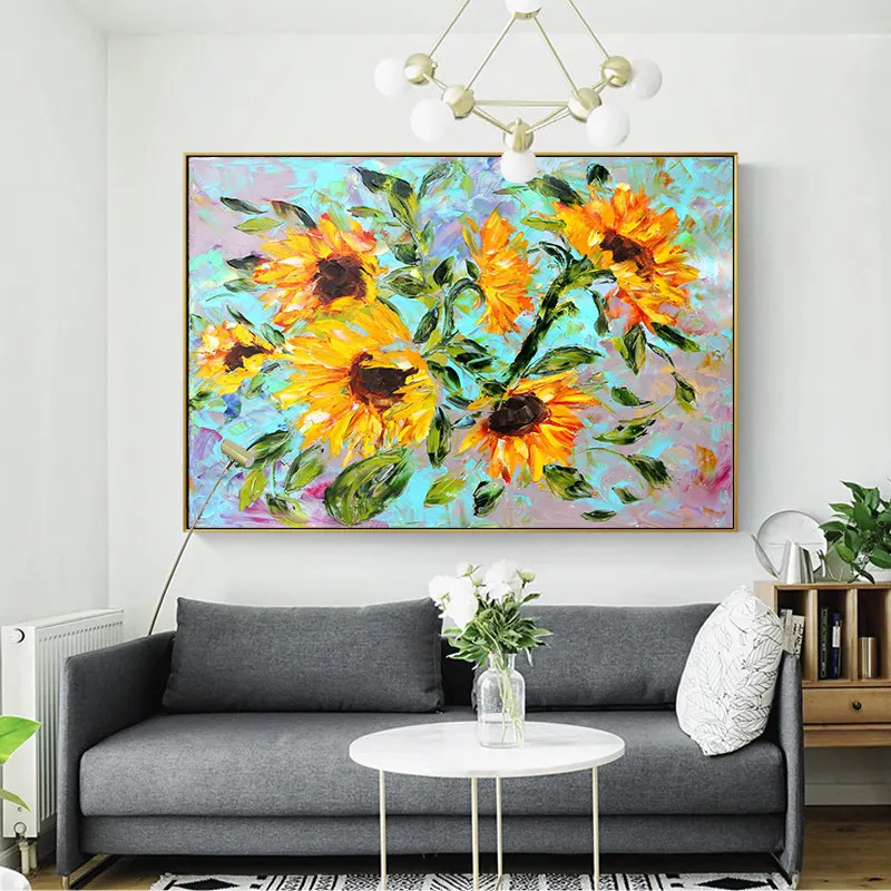 

100%Handpainted Abstract Flowers Oil Paint On Canvas Art Oil Painting Gift Home Decor Living Room Wall Adornment Picture FreeShi