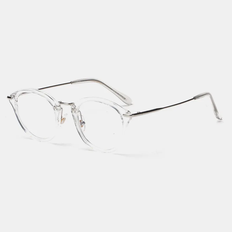 Королевская девушка высокого качества TR Рама модные стеклянные женские очки Рамка винтажный бренд Deaigner круглые прозрачные линзы очки os016 - Цвет оправы: C8 Clear-Celar