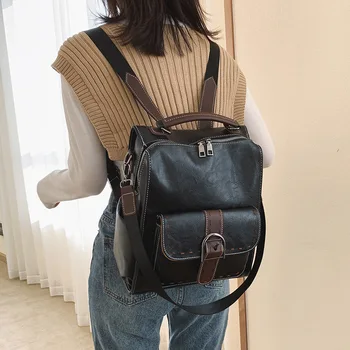 

2020 New Simple Women's Backpack Retro Backpack Travel Bag