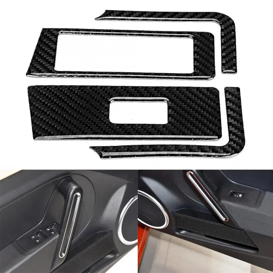 

4pcs Window Lift Switch Panel Cover Trim Carbon Fiber Decorative Sticker Fit for VW Beetle 2012-2019 car accessories