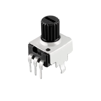 

uxcell Carbon Film Potentiometer Variable Resistors Single Turn Rotar Suits Standard Knobs Metal Round Shaf for push-on knob