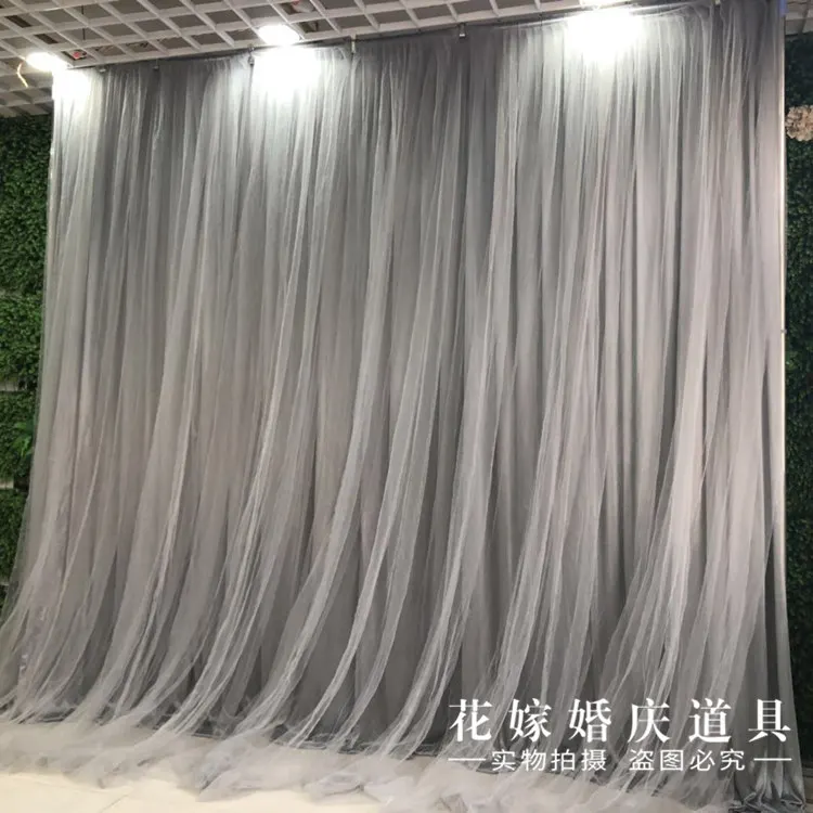 New Style Two layers Ice silk+ Outer Sheer Wedding Party Stage Background, Phote booth Background, Baby Shower 3*6M