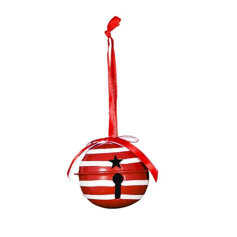 Christmas Bell New Year Tree Ornament Decoration Party with Red Tie Hanging Ribbon Christmas Decoration for Home