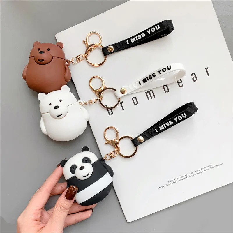 

For AirPod 2 Case 3D Bear Panda Cartoon Soft Silicone Wireless Bluetooth Earphone Cases For Apple Airpods Case Cute Cover Funda