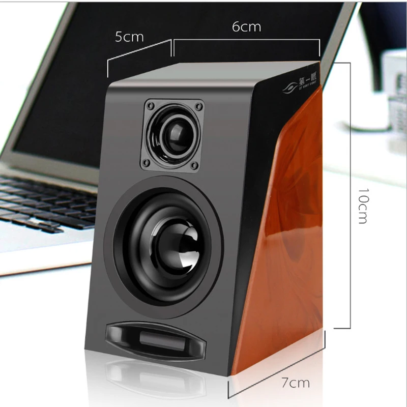 USB Wired Wooden Combination Speakers Computer Speakers Bass Stereo Music Player Subwoofer Sound Box For PC Phones