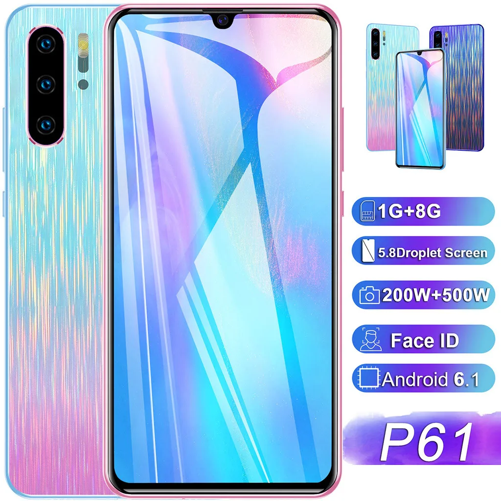 5,8 дюймовый мобильный телефон четыре камеры четырехъядерный 1+ 8G 3g Android смартфон большой аккумулятор многофункциональный HD+ ЖК-экран смартфон