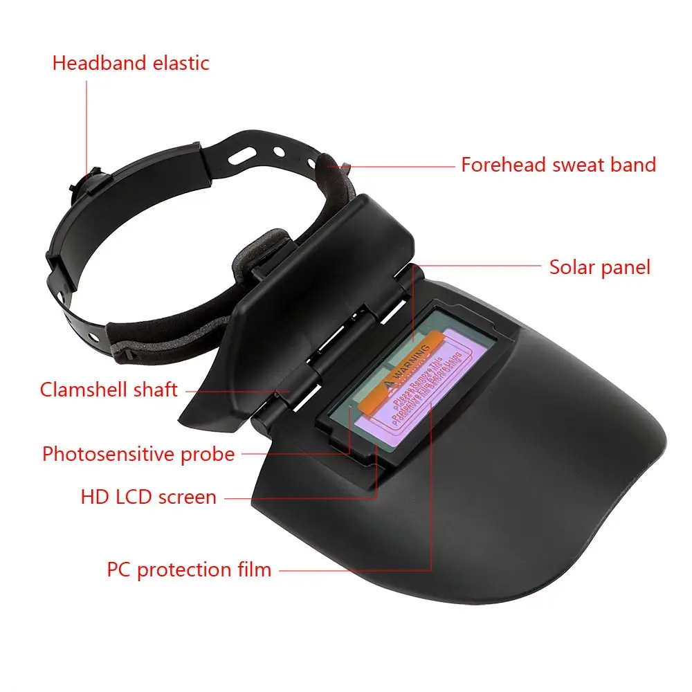 Ouvrier soudeur portant le casque auto-assombrissant léger, confortable et protecteur. Achetez un Casque de Soudage Auto-Assombrissant Léger et Confortable.