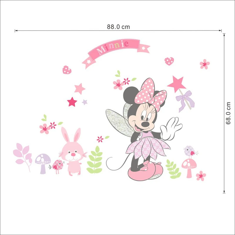 Vivid Disney Mickey Minnie wall sticker for kids  room living room bedroom wall PVC decoration Movie Poster  Door sticker