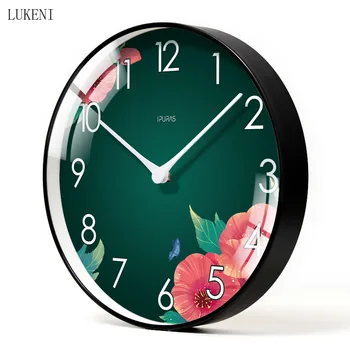 

Flower green Classic Silent Wall Clock Ten Inch/ Twelve Inch/ Fourteen Inch Home Decor Wall Decor