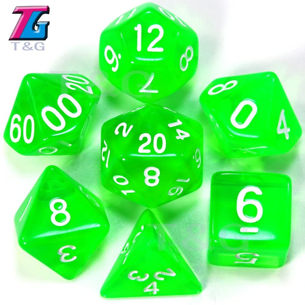 7 шт./лот набор игральных костей D4, D6, D8, D10, D10%, D12, D20 25 цветов различных цветов драконы и подземелья