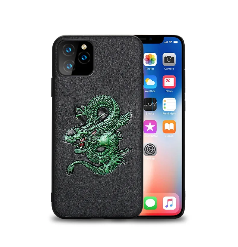 COLOR 1 3D кожаный чехол для iPhone 11 Pro Max X Xs Max XR 8 7 Чехол полная Защита задняя крышка для iPhone 8 7 6 6S Plus XS 11 Fundas - Цвет: COLOR 1