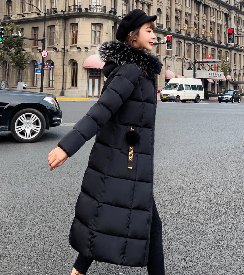 Меховая парка с капюшоном Casaco Feminino, Женская куртка, пальто размера плюс, зимняя куртка, Женская Повседневная пуховая хлопковая длинная стеганая парка