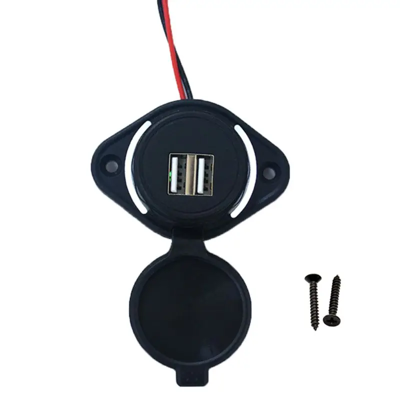 3.1A двойной USB Автомобильное зарядное устройство водонепроницаемый автомобильное контактное гнездо с Светодиодный индикатор 24BB