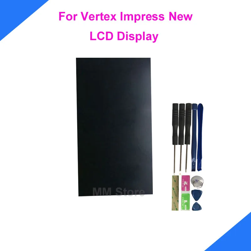 

For Vertex Impress New LCD Display No Touch Screen Digitizer Replacement With Tools+3M Sticker