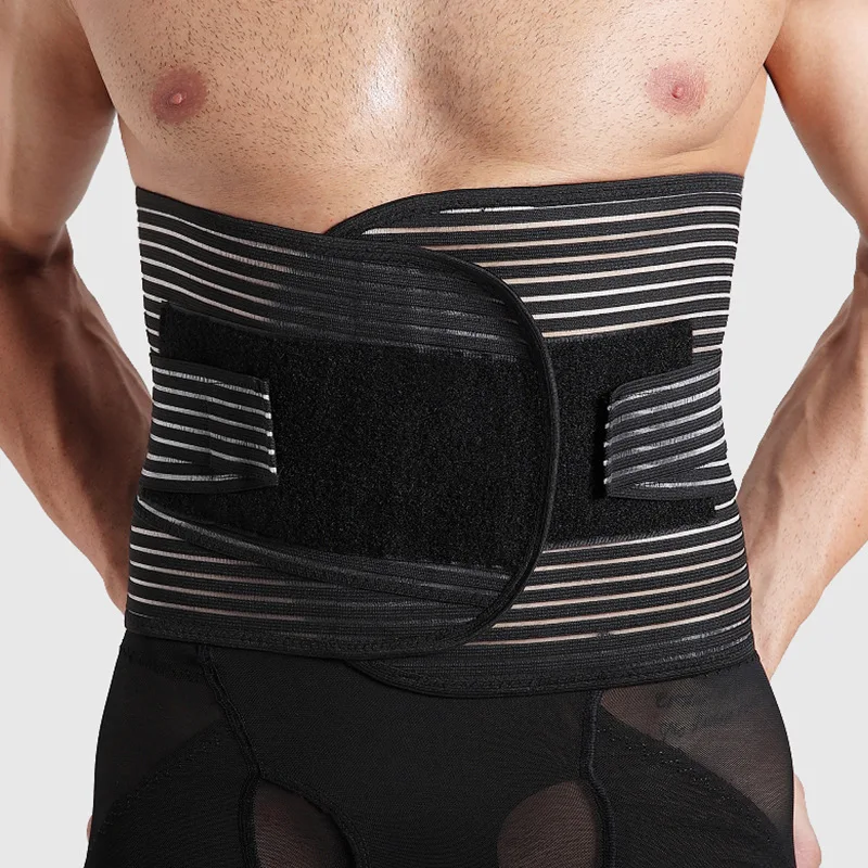 

Man Polyester Black White Waist Trainer with Slimming Belt Girdles Control beer belly Shapewear Plus Size Waist Cinchers 2020