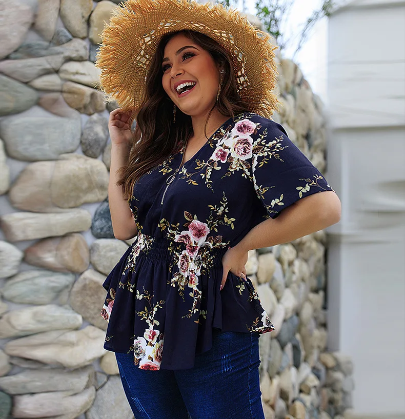 

oversize 4xl 3xl female T-shirt plus size print zipper t shirt women v-neck women's shirt