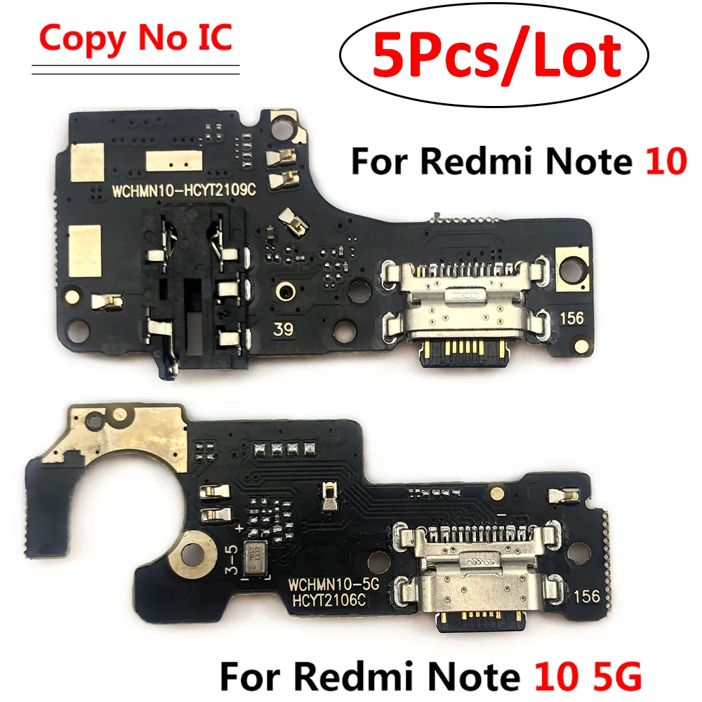 

5Pcs/Lot，New USB Charging Port Dock Charger Plug Connector Board Flex Cable For Xiaomi Redmi 10 Note 10 5G / Note 10 Pro 10S 11