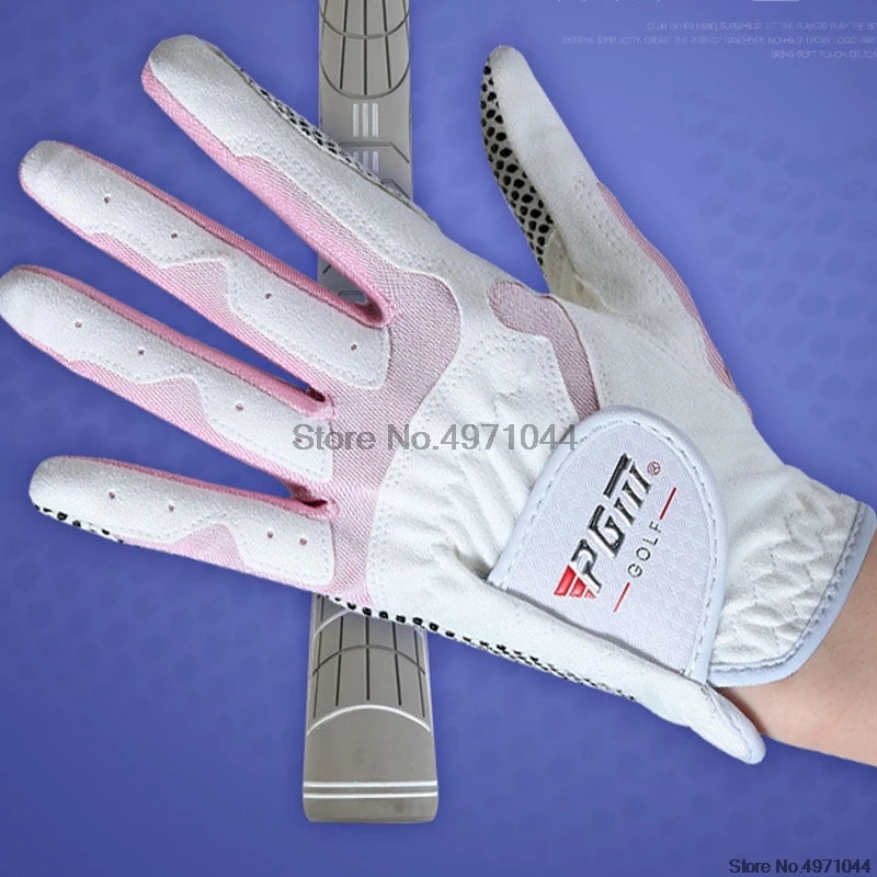 1 пара анти-скольжения Гольф перчатки для женщин микрофибра ткань дышащий гольф спортивные перчатки Практичная защита гольф оборудование D0015