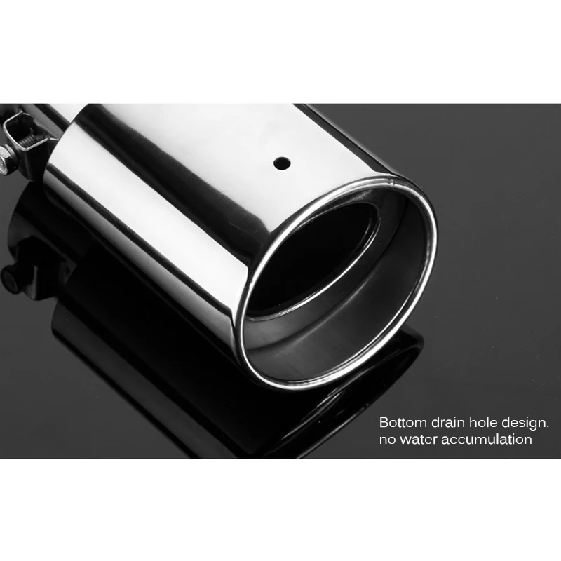 Universal 655 Car Exhaust Tip Trim Tail Performance Sport Muffler End Pipe Stainless Steel Chrome