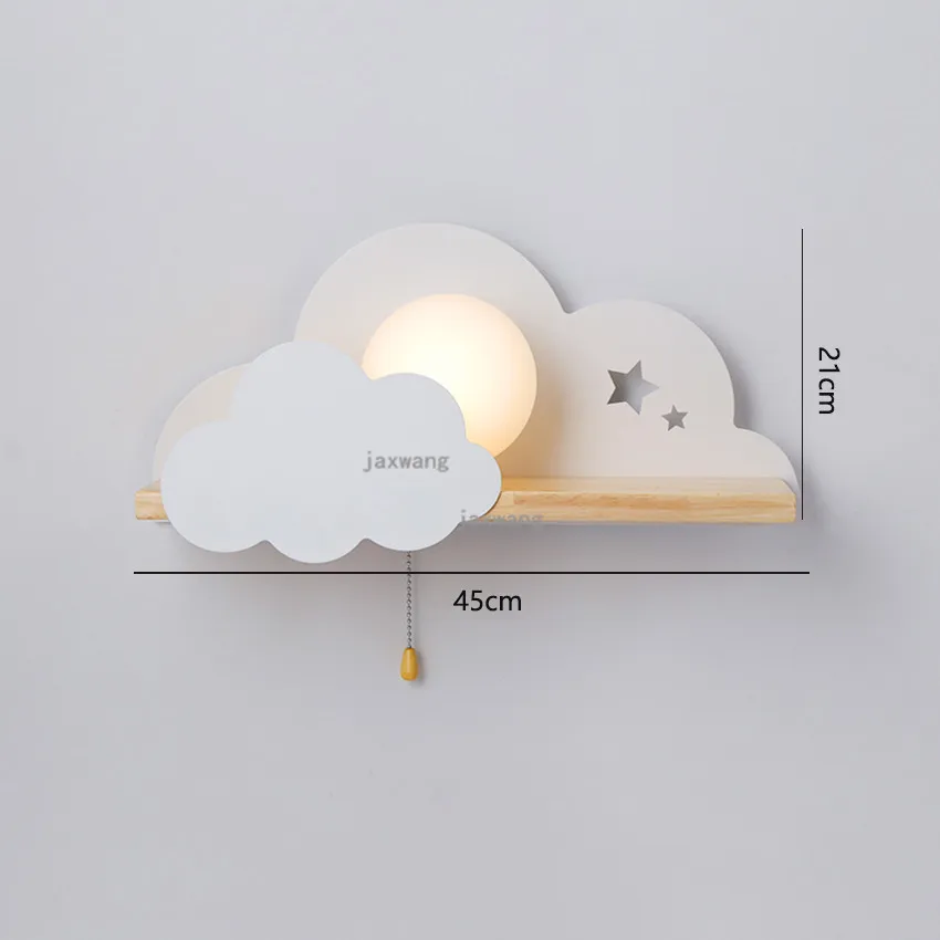 Nordic Macaron LED Glass Wall Lamps Beside Bedroom Light Fixtures Modern Children Room Cloud Wall Lamp Stairs Wall Light Sconces - Цвет абажура: A white 45cm